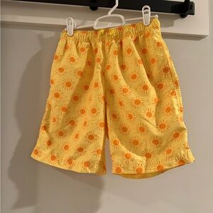 Yellow Sun Patterned, Lined Hannah Anderson Swim Trunks